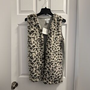 Liz Claiborne Animal Print Faux Fur Vest